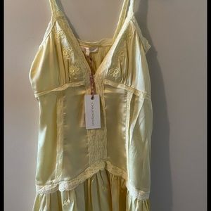 LoveShackFancy navie mini dress in lemon sun. Brand new with tags!